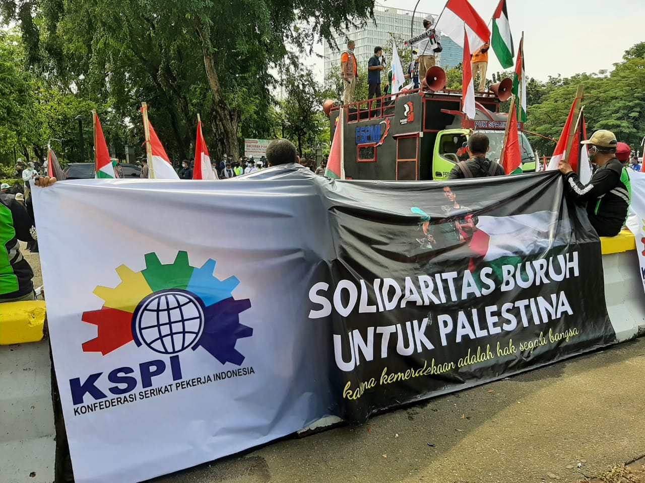 Aksi KSPI bela Palestina